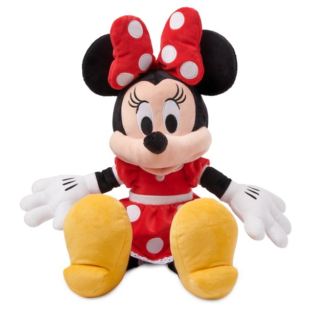 Disney Store Peluche Minnie Mouse rouge de taille moyenne.
