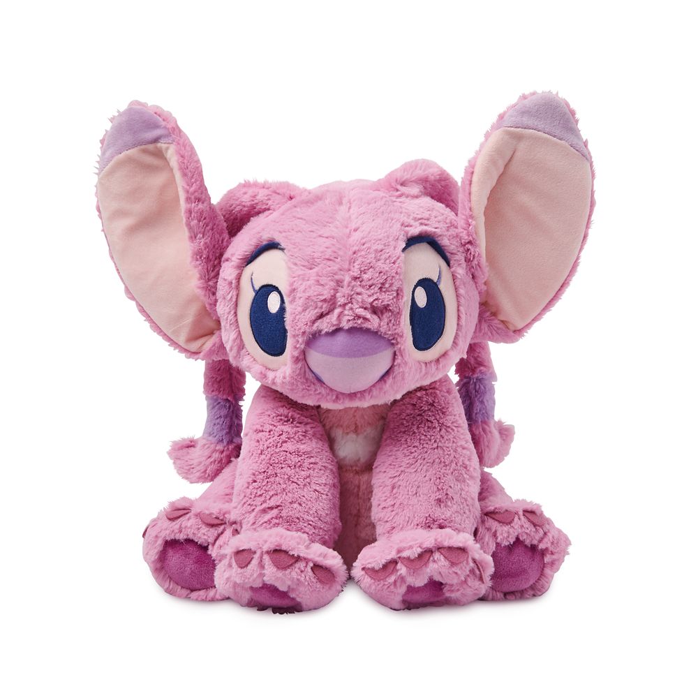 Disney Store Official Angel Medium Soft Toy, Lilo & Stitch, Kids Fluffy Plush Character with Flexible Ears and Embroidered Features - Medium 15 3/4 in