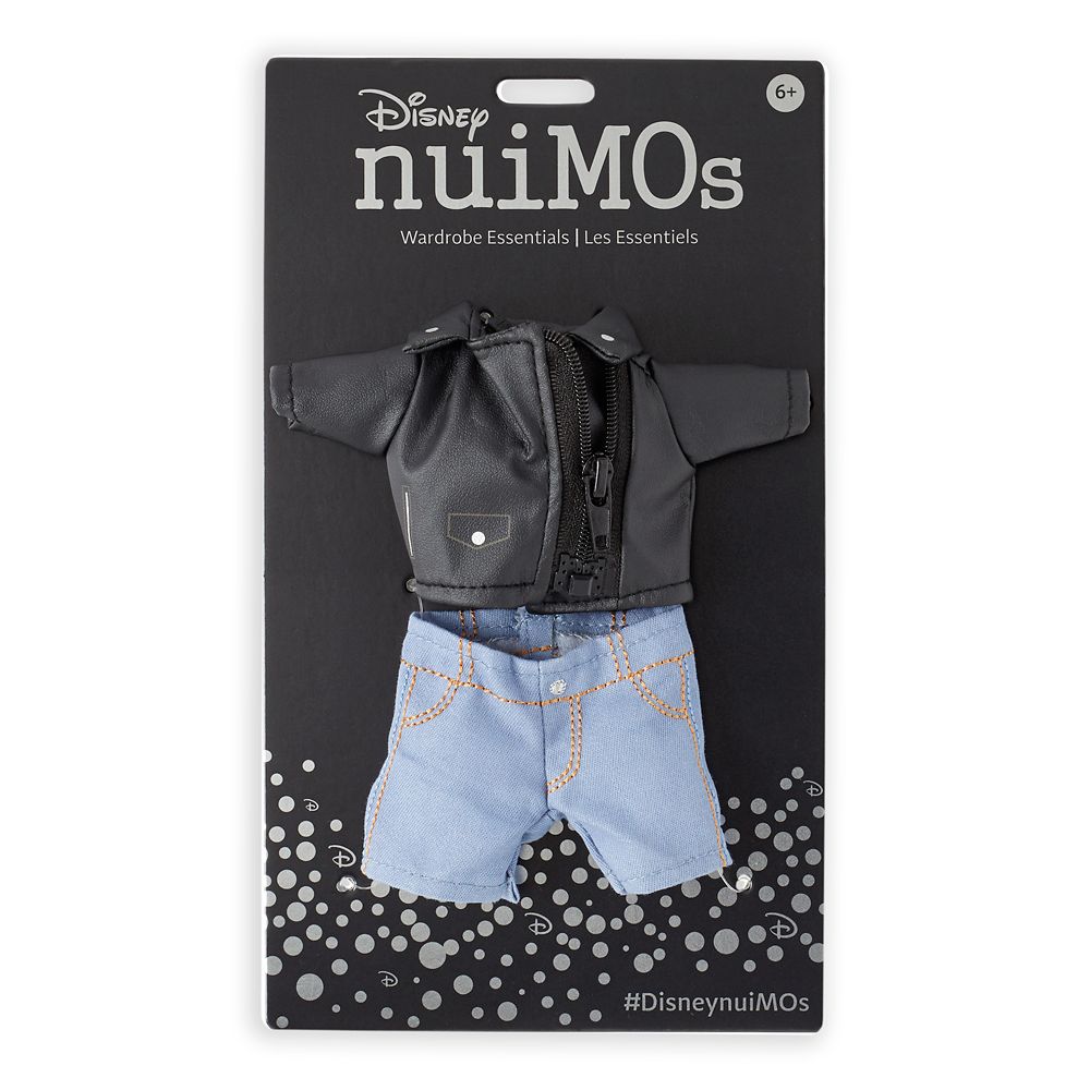 Disney nuiMOs Outfit – Black Faux Leather Jacket and Denim Pants