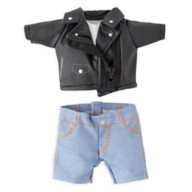 Disney nuiMOs Outfit – Black Faux Leather Jacket and Denim Pants