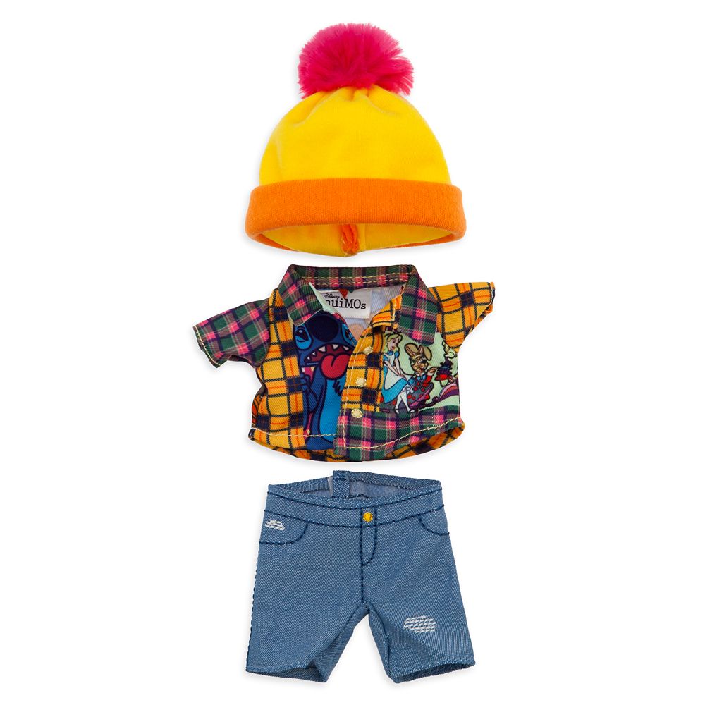 Disney nuiMOs Outfit – Plaid Shirt with Character Art and Denim Jeans with Pom Pom Hat released today