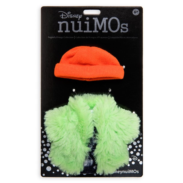 Disney nuiMOs Outfit – Acid Wash T-Shirt Dress, Green Jacket, and Orange Beanie
