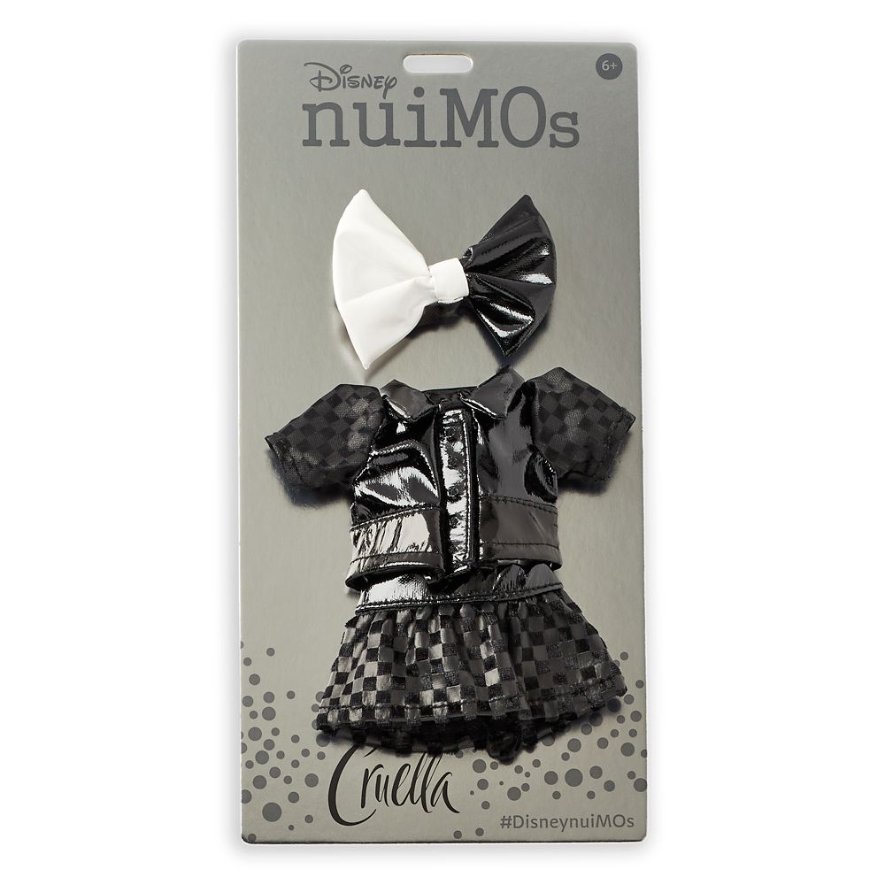 Disney nuiMOs Outfit – Cruella Inspired Faux Leather Jacket with Skirt and Bow