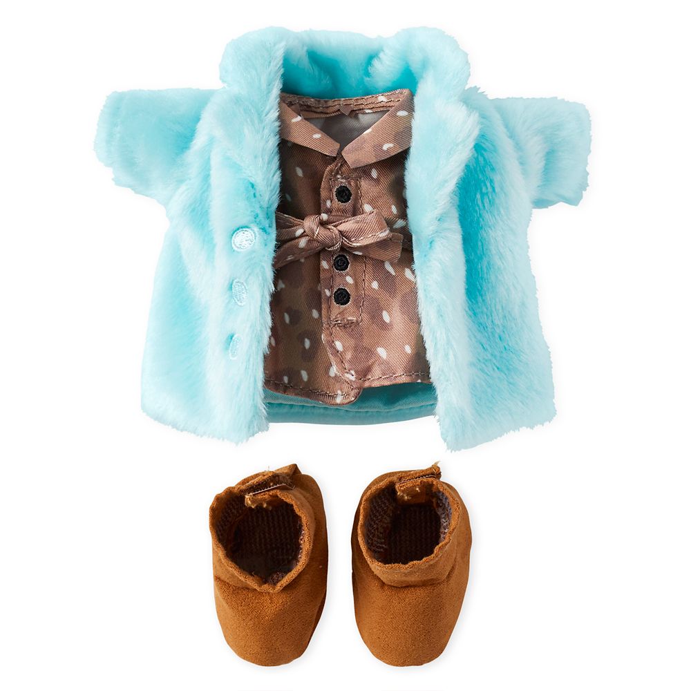 Disney nuiMOs Outfit &ndash; Print Dress and Blue Faux Fur Coat