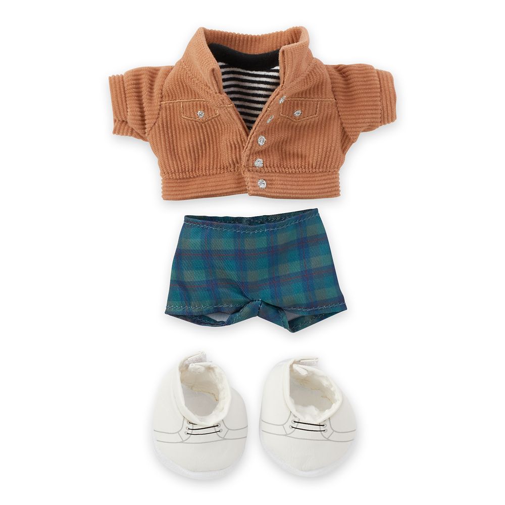 Disney nuiMOs Outfit – Corduroy Jacket and Striped Shirt with Plaid Pants and White Sneakers