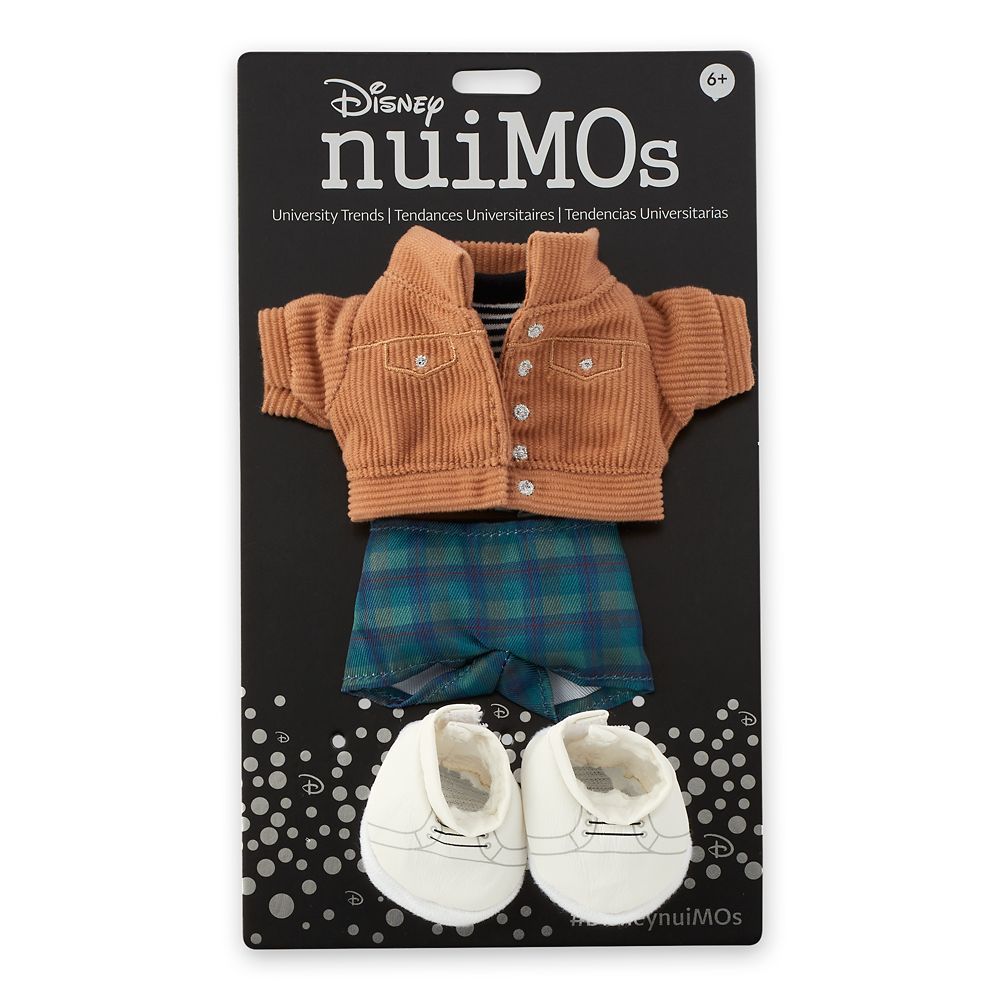 Disney nuiMOs Outfit – Corduroy Jacket and Striped Shirt with Plaid Pants and White Sneakers