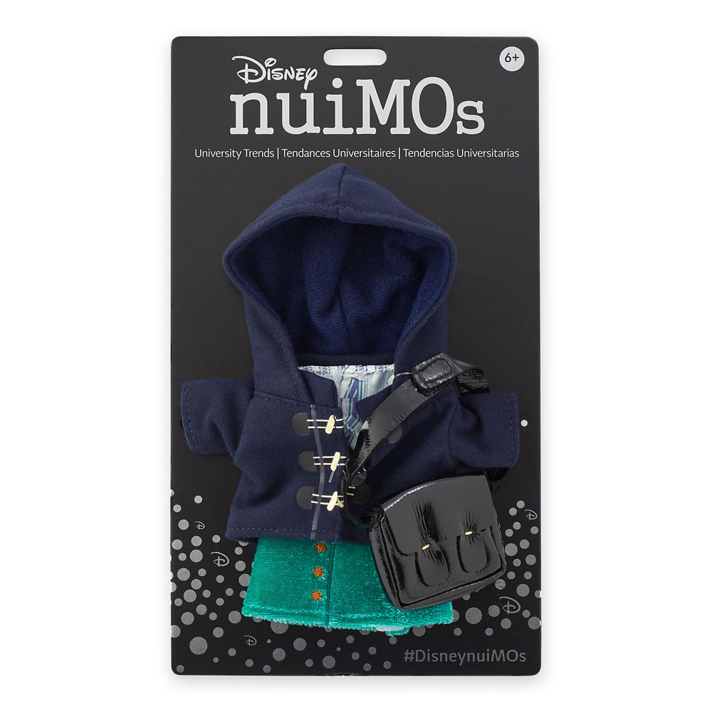 Disney nuiMOs Outfit – Duffle Jacket and Striped Shirt with Green Skirt and Black Purse