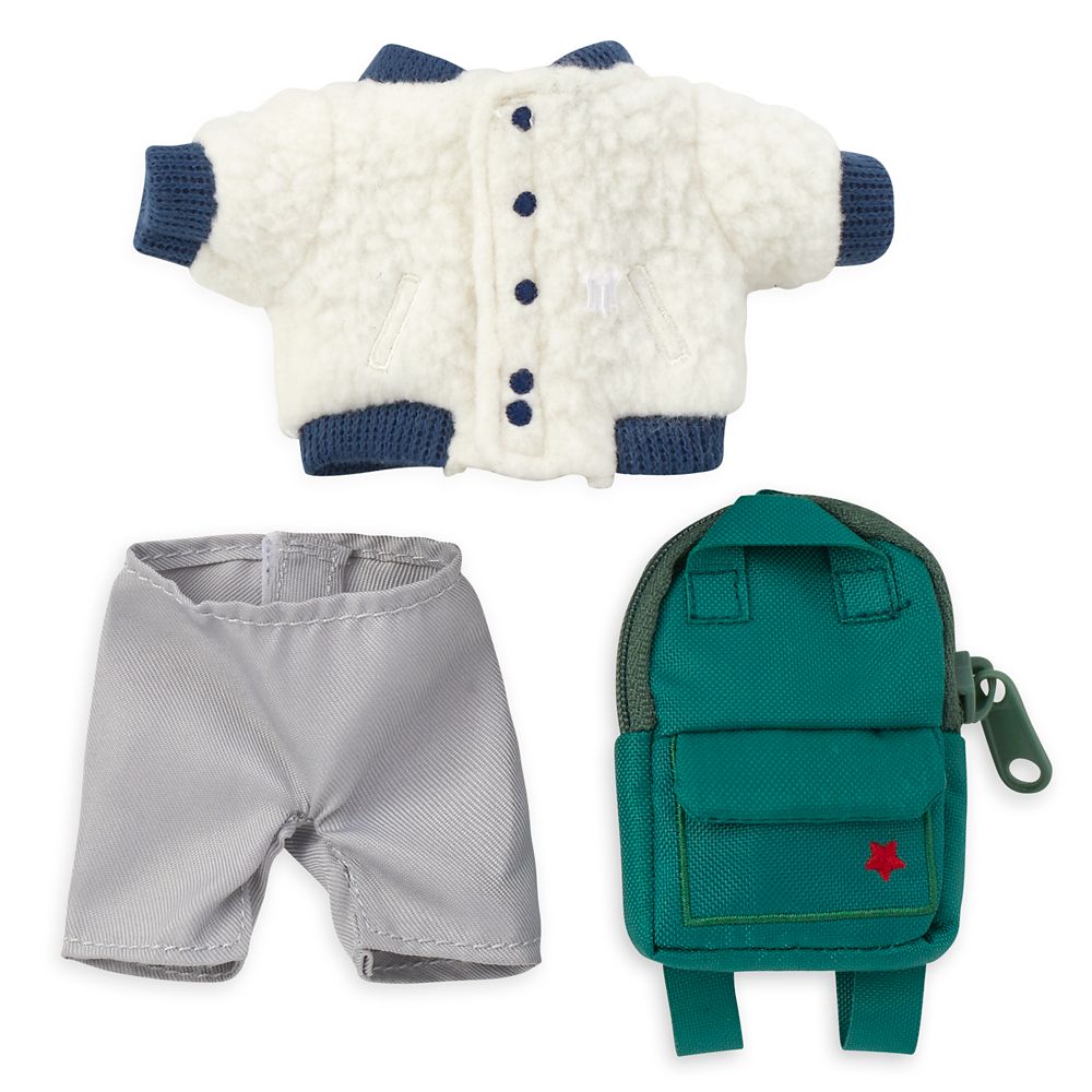 Disney nuiMOs Outfit &ndash; Sherpa Jacket and Gray Pants with Green Backpack