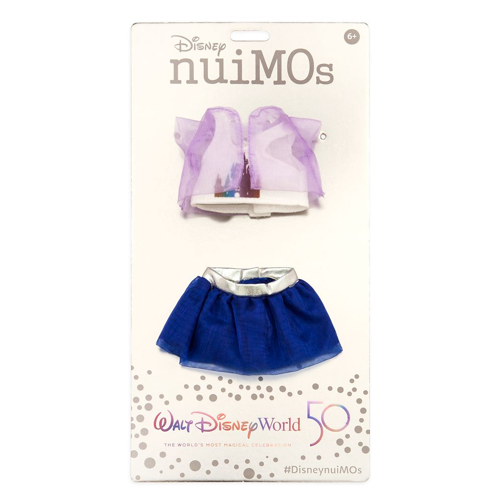 Disney nuiMOs Outfit – Blue Tutu Skirt with White Castle Tank Top and Purple Shawl – Walt Disney World 50th Anniversary