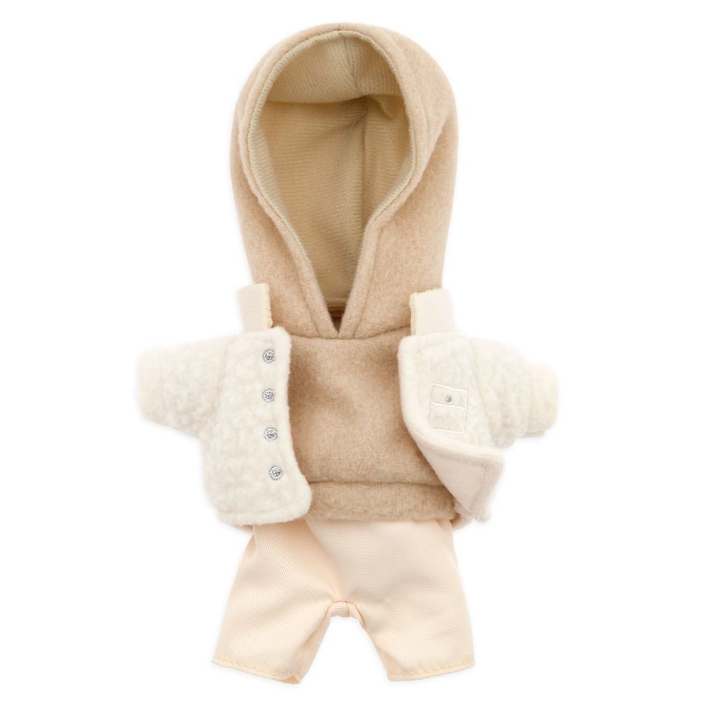 Disney nuiMOs Outfit – Beige Sweatshirt with White Pants and Sherpa Jacket