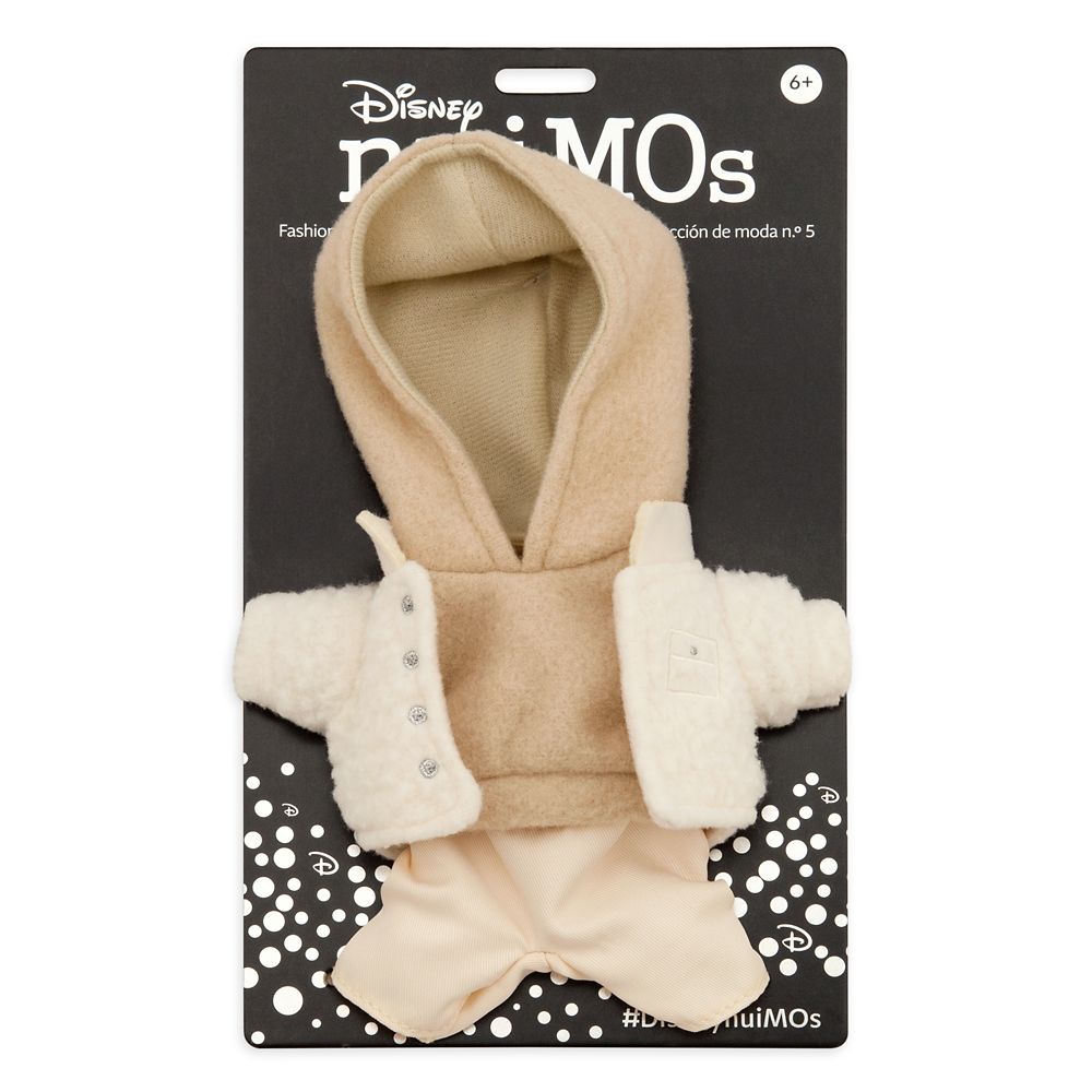 Disney nuiMOs Outfit – Beige Sweatshirt with White Pants and Sherpa Jacket