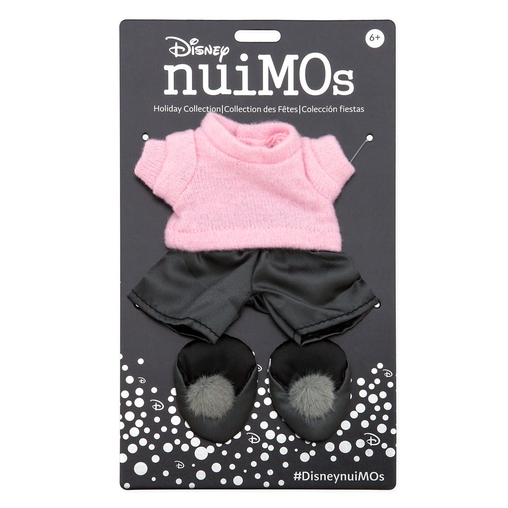 Disney nuiMOs Outfit – Pink Sweater with Gray Pants and Gray Pom-Pom Shoes