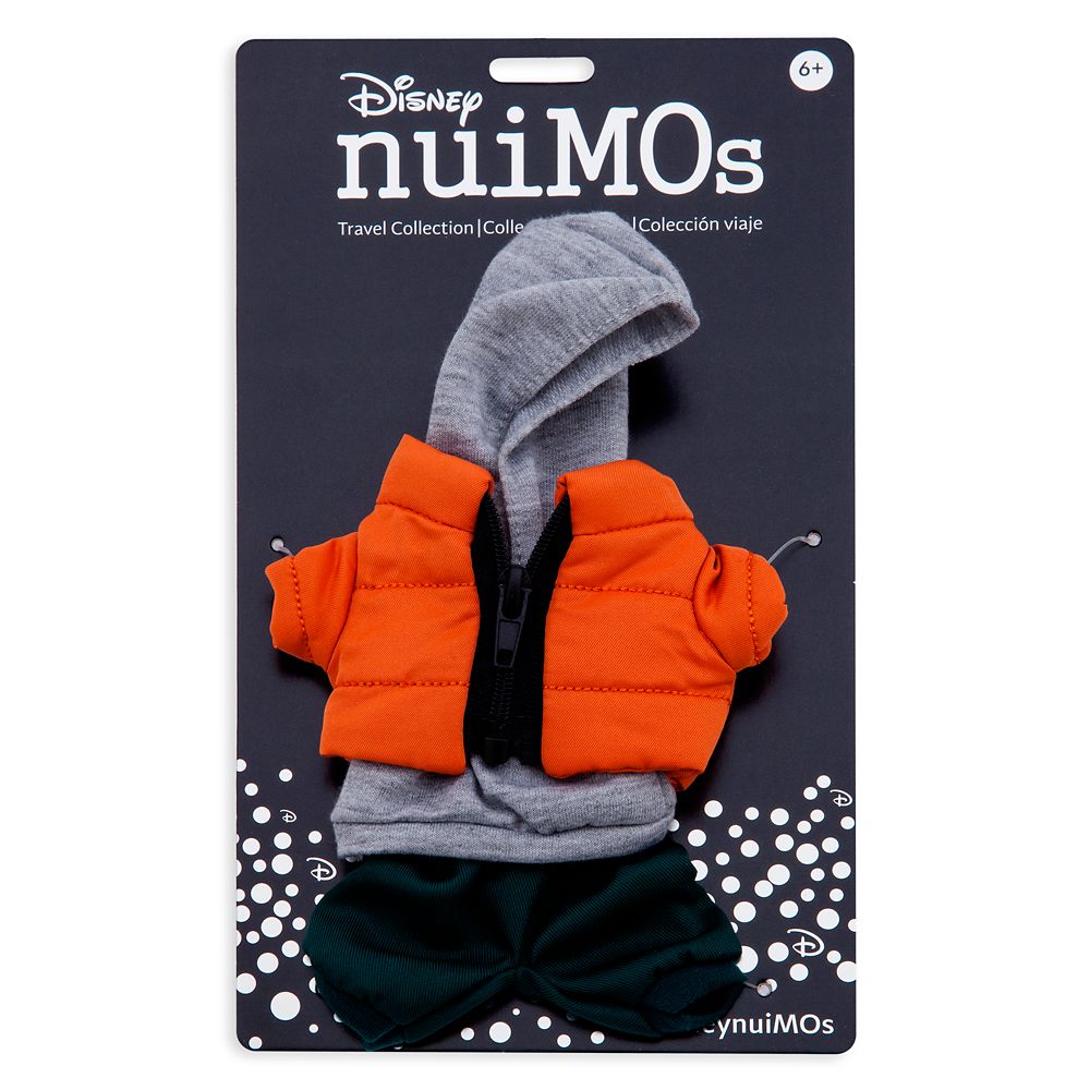 Disney nuiMOs Outfit – Orange Puffer Jacket with Gray Hoodie and Green Jogger Pants