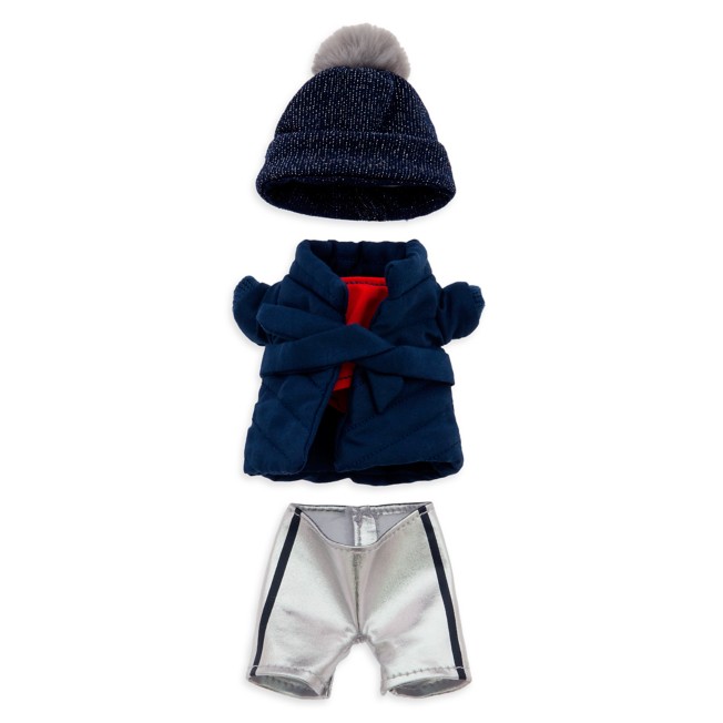 Disney nuiMOs Outfit – Blue Puffer Jacket, Red Shirt and Silver Pants with Blue and Silver Winter Hat