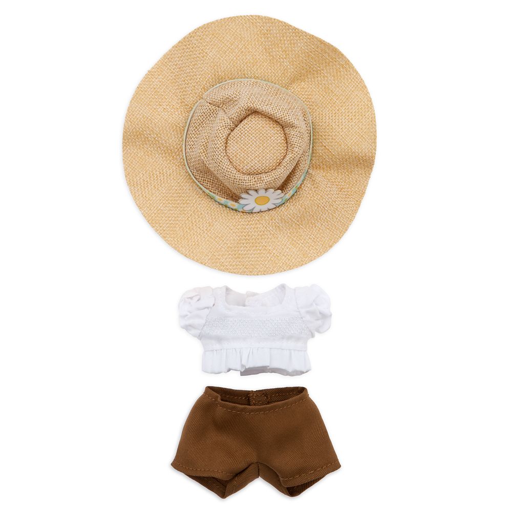 Disney nuiMOs Outfit – White Smocked Blouse with Brown Pants and Straw Hat