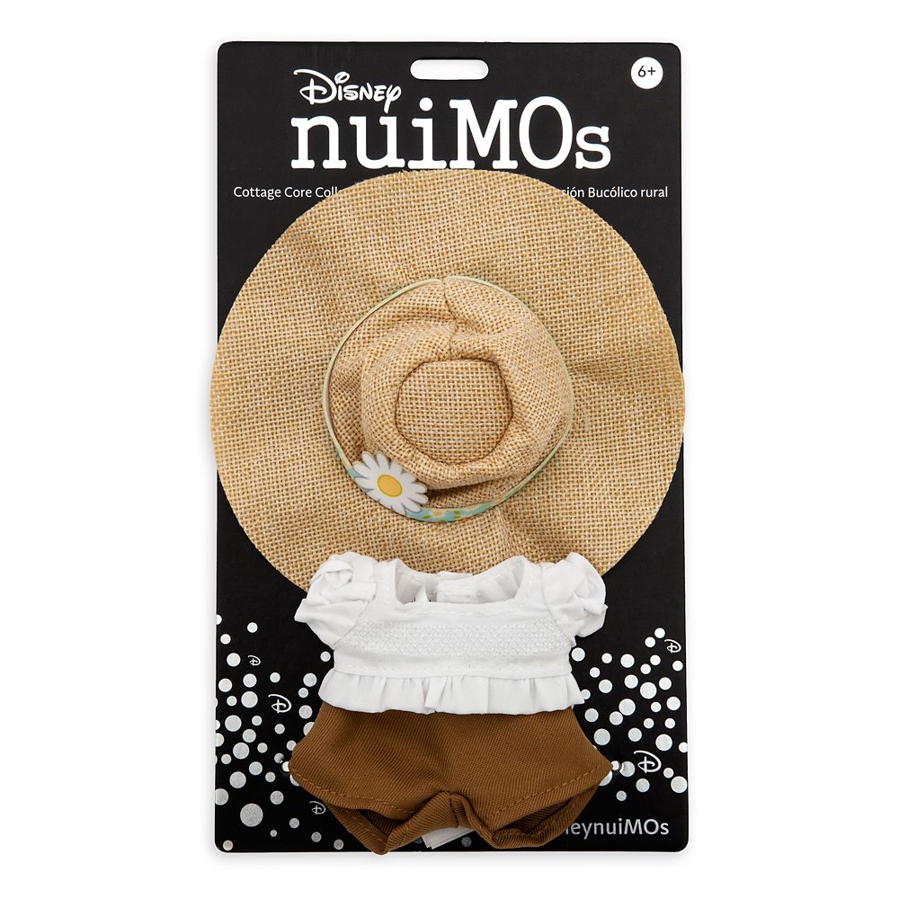 Disney nuiMOs Outfit – White Smocked Blouse with Brown Pants and Straw Hat