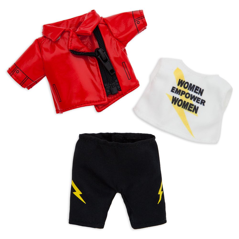 Disney nuiMOs Outfit – Red Jacket with White Graphic Tank Top and Black Lightning Bolt Pants