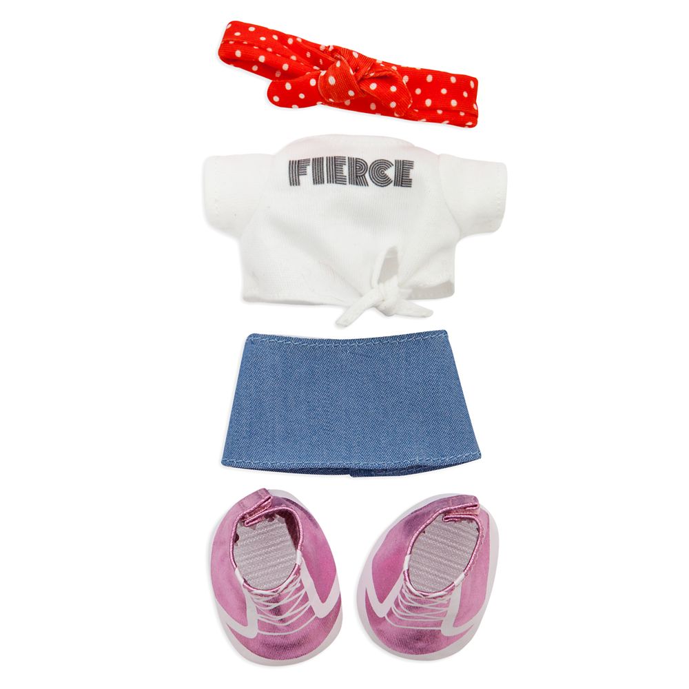 Disney nuiMOs Outfit – White Graphic T-Shirt with Denim Skirt, Sneakers, and Headband is available online for purchase