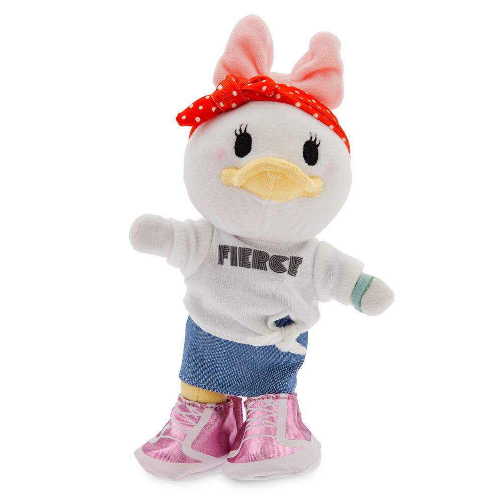 Disney nuiMOs Outfit – White Graphic T-Shirt with Denim Skirt, Sneakers, and Headband
