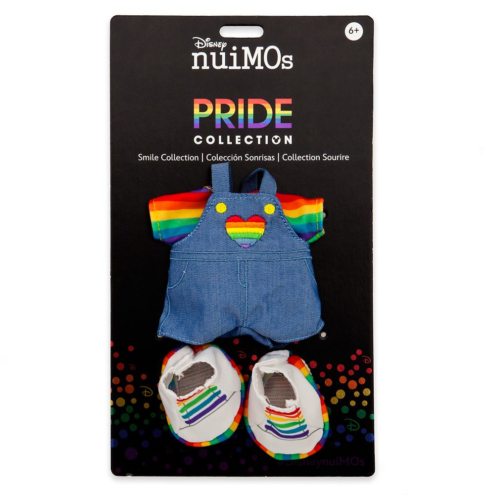 Disney Pride Collection Disney nuiMOs Outfit – Rainbow Shirt with Overalls and Sneakers