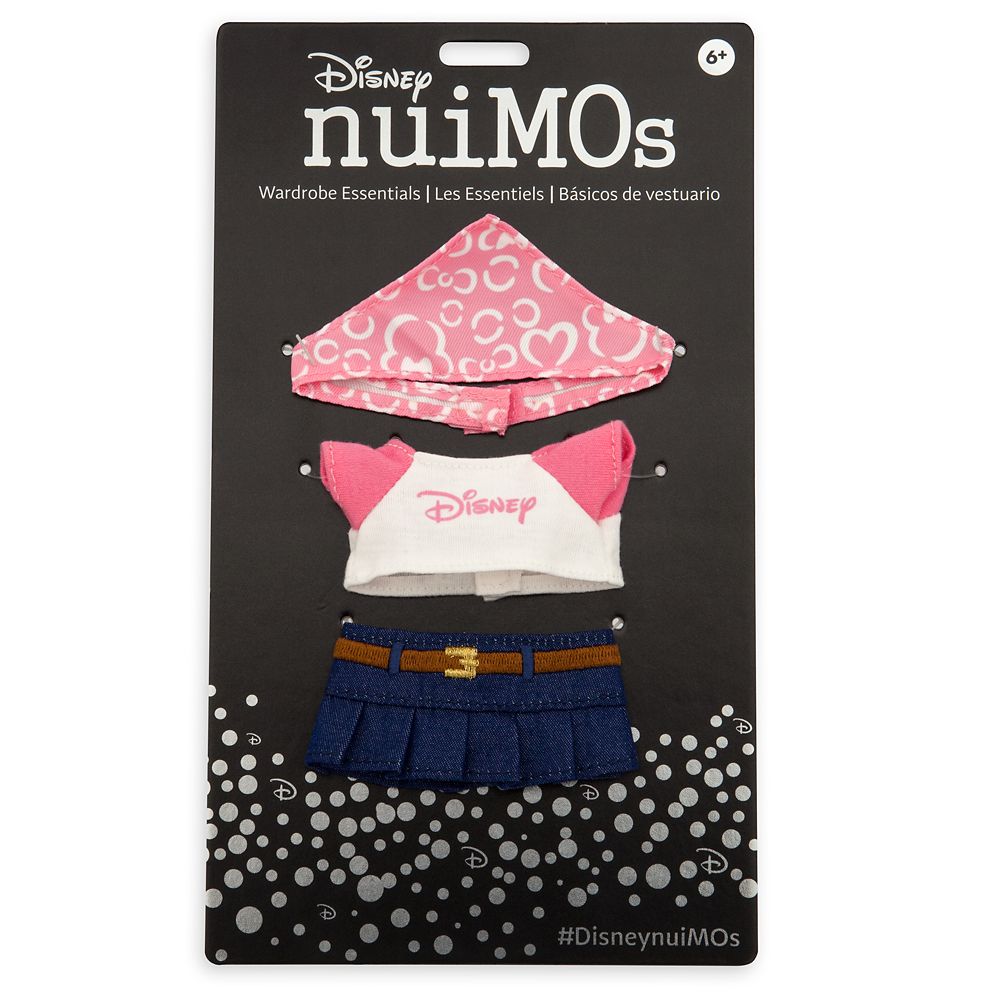 Disney nuiMOs Outfit – Denim Skirt with Disney Logo T-Shirt and Pink Bandana
