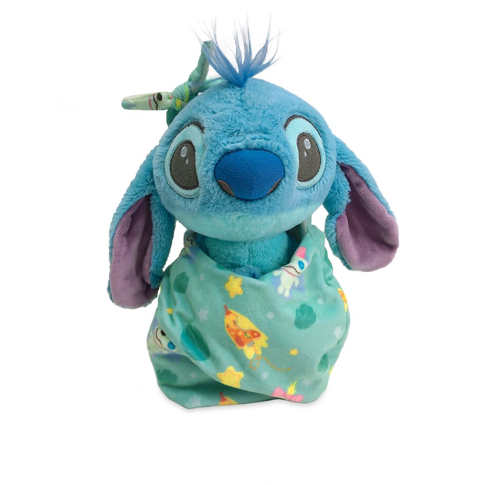 Disney Babies Stitch Plush with Blanket Pouch  Small 10 1/4