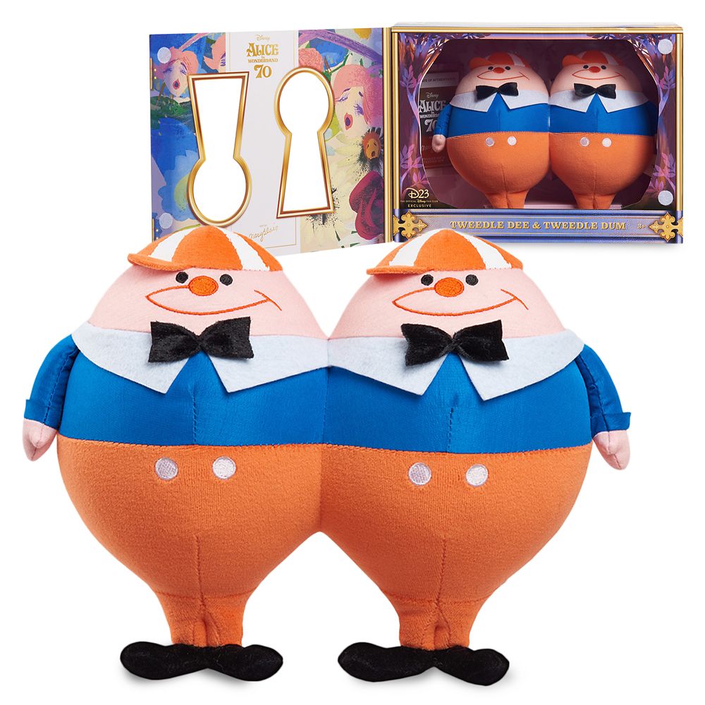 D23 Exclusive Tweedledee and Tweedledum Plush – Alice in Wonderland by Mary Blair – Limited Release