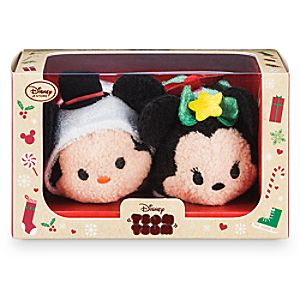 Mickey and Minnie Mouse Holiday ''Tsum Tsum'' Plush Set - Mini - 3 1/2''