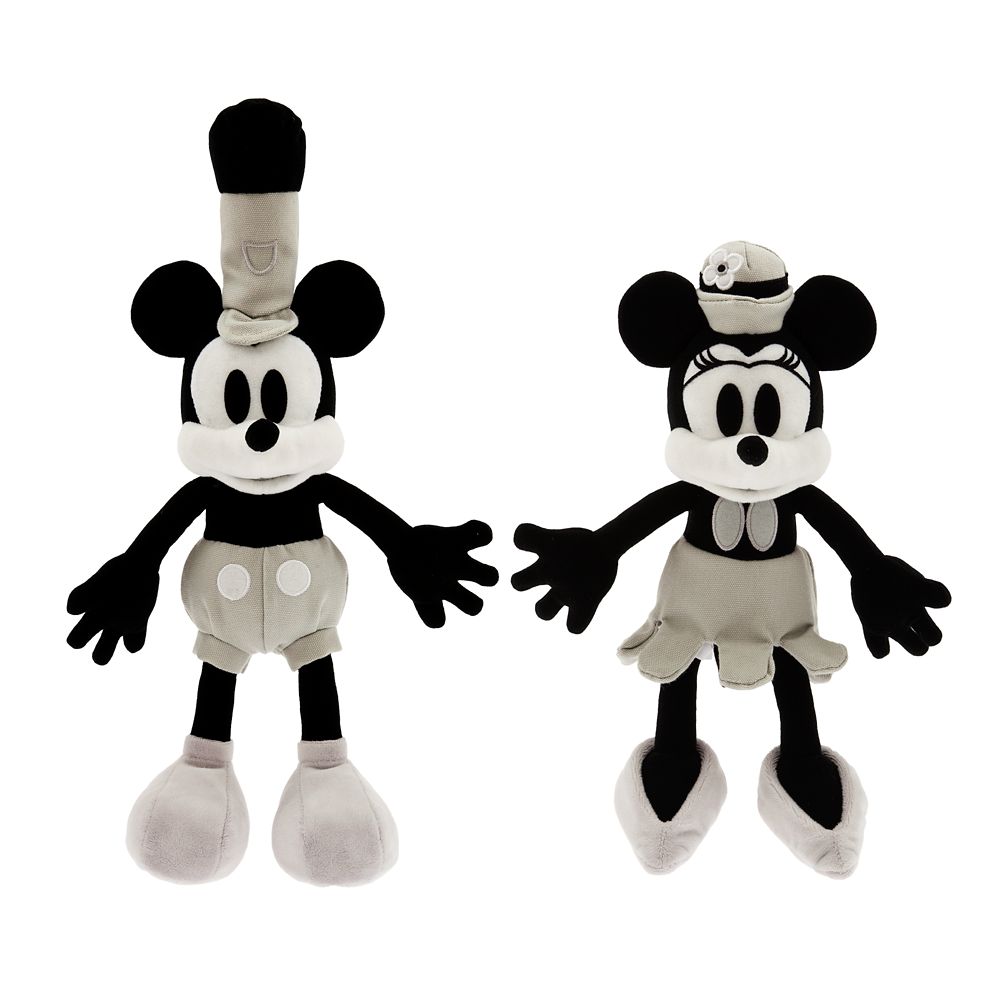 Mickey and Minnie Mouse Steamboat Willie Plush Set – Disney100 – Small 10 1/4” – Purchase Online Now