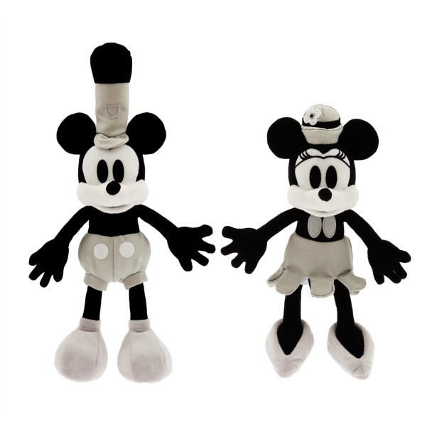 Mickey and Minnie Mouse Steamboat Willie Plush Set – Disney100 – Small 10 1/4''