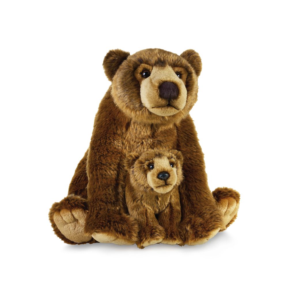 National Geographic Grizzly Bear with Baby Plush – 14''