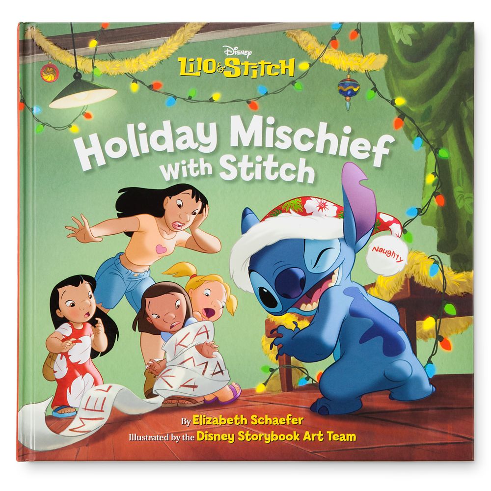 Stitch Poseable Plush and ''Holiday Mischief with Stitch'' Book Set