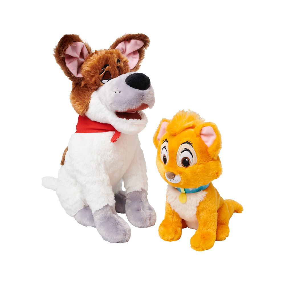 New Disney Store Oliver & Company Dodger Dog Oliver Cat plush stuffed  Animal set