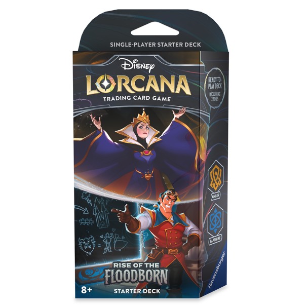 Disney Lorcana Trading Card Game by Ravensburger – Rise of the Floodborn – Starter Deck – Evil Queen and Gaston