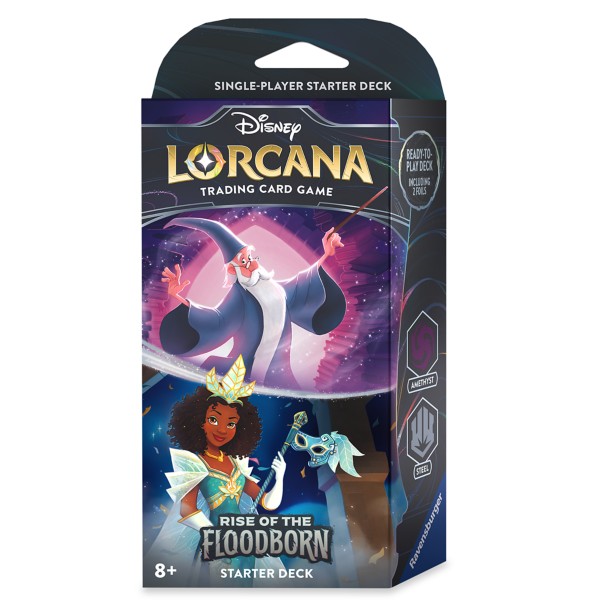 Disney Lorcana Trading Card Game by Ravensburger – Rise of the Floodborn – Starter Deck – Merlin and Tiana