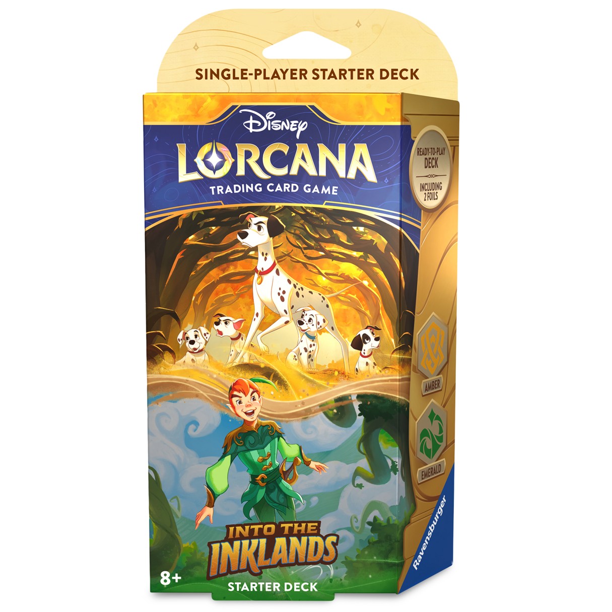 Disney Lorcana Trading Card Game by Ravensburger – Into the Inklands – Starter Deck – 101 Dalmatians and Peter Pan