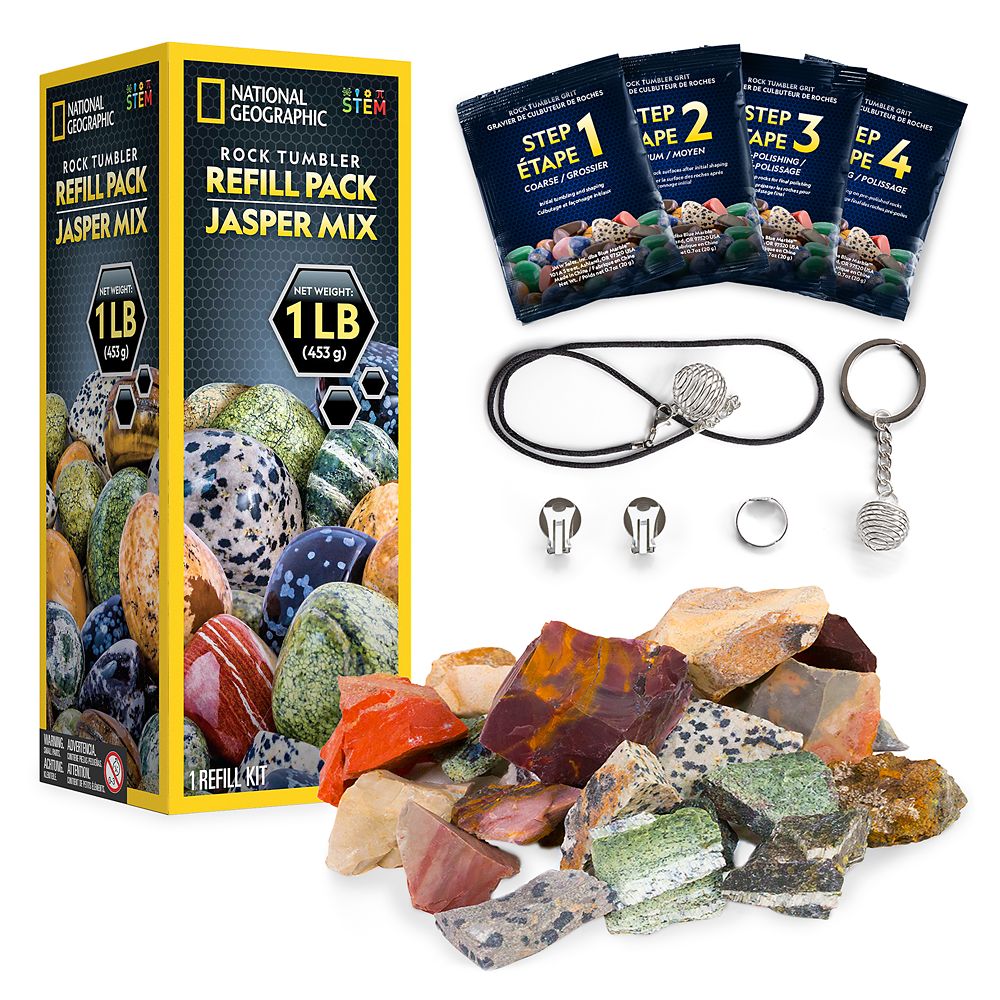 NATIONAL GEOGRAPHIC Rock Tumbler Refill – 5 Pound Mix of Rocks and  Gemstones for Rock Tumblers, Includes Agate, Jasper, Petrified Wood,  Gemstone, and More, 5 Jewelry Settings and Polishing Grit: Price Comparison  on Booko