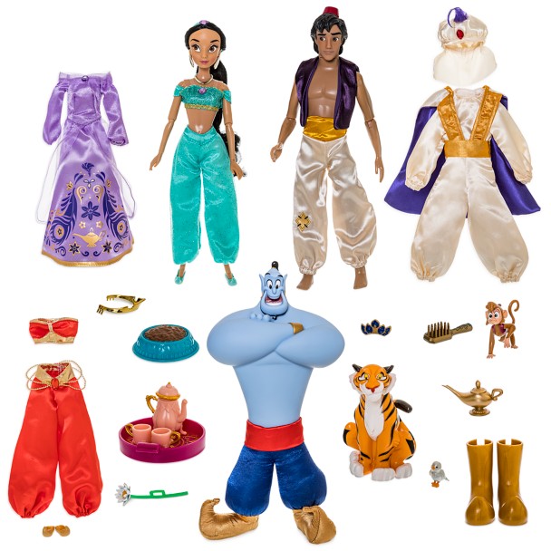 Vintage Disney Aladdin, princess Jasmine and Genie Dolls Lot of 3