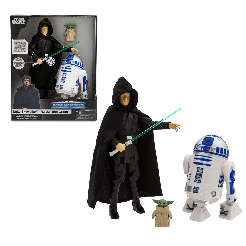 Luke Skywalker, R2-D2 and Grogu Talking Action Figure Set – Star Wars Power Force – 10” H available online