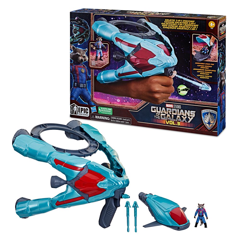 Rocket Action Figure with Galactic 2-in-1 Spaceship Vehicle by Hasbro – Guardians of the Galaxy Vol. 3