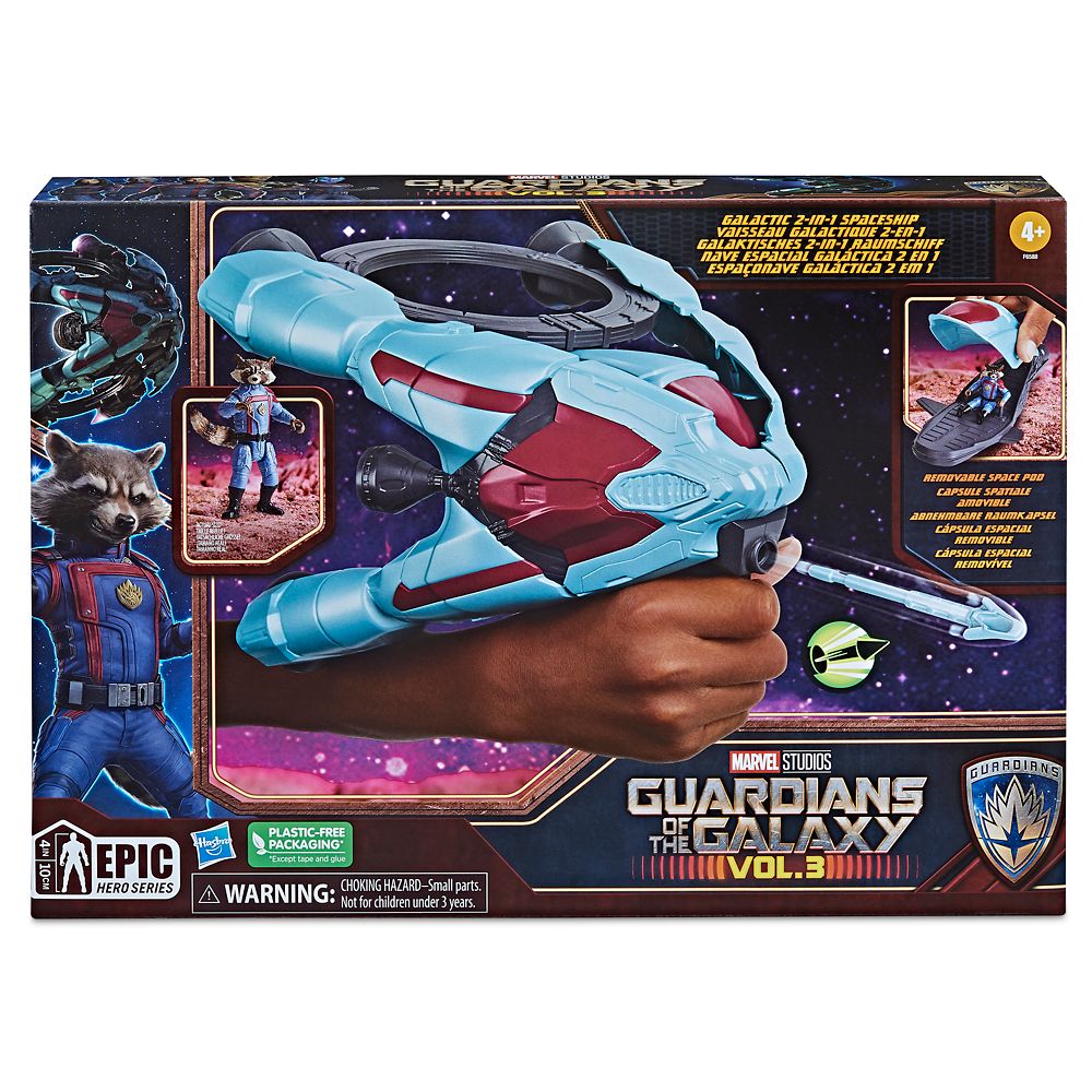 Rocket Action Figure with Galactic 2-in-1 Spaceship Vehicle by Hasbro – Guardians of the Galaxy Vol. 3