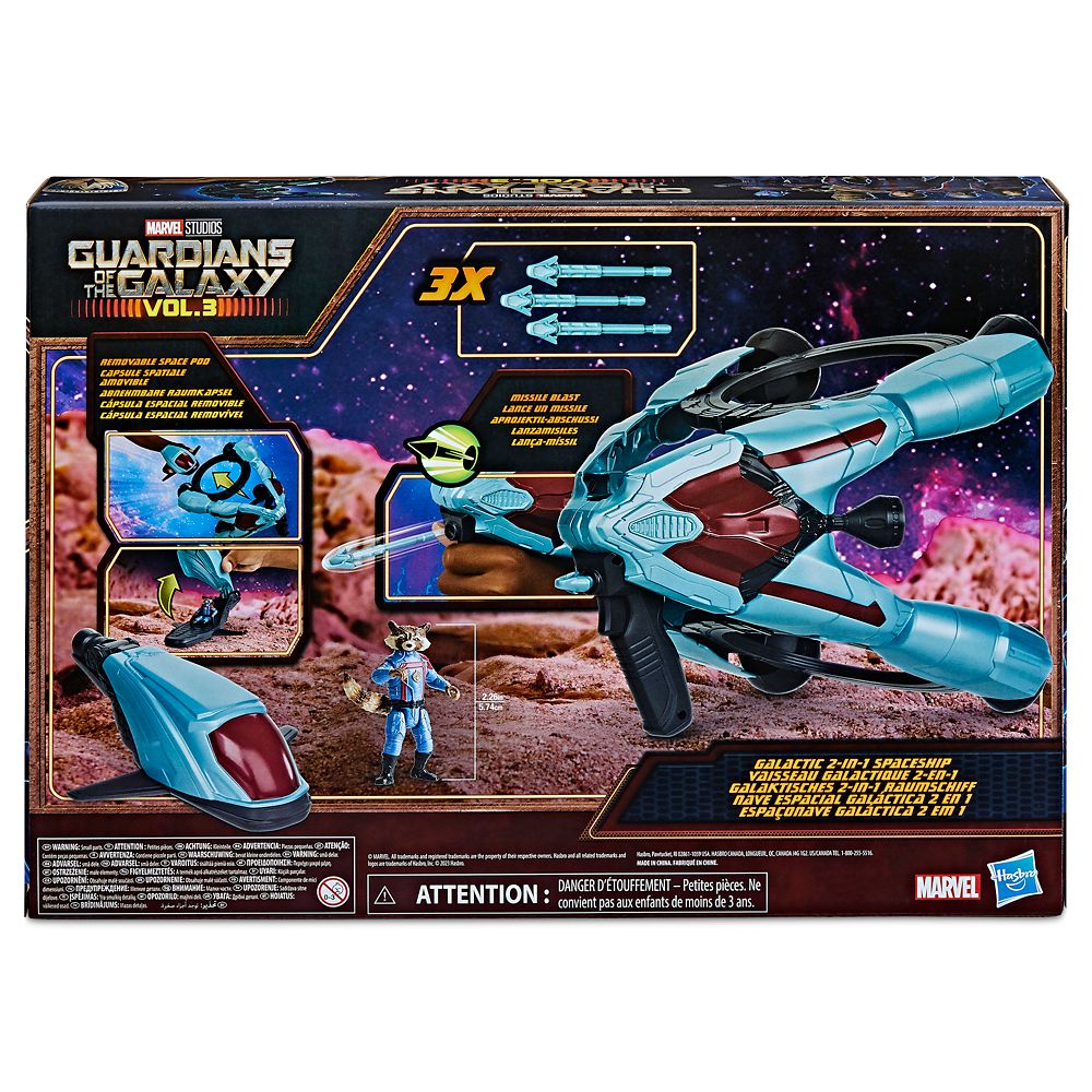 Rocket Action Figure with Galactic 2-in-1 Spaceship Vehicle by Hasbro – Guardians of the Galaxy Vol. 3