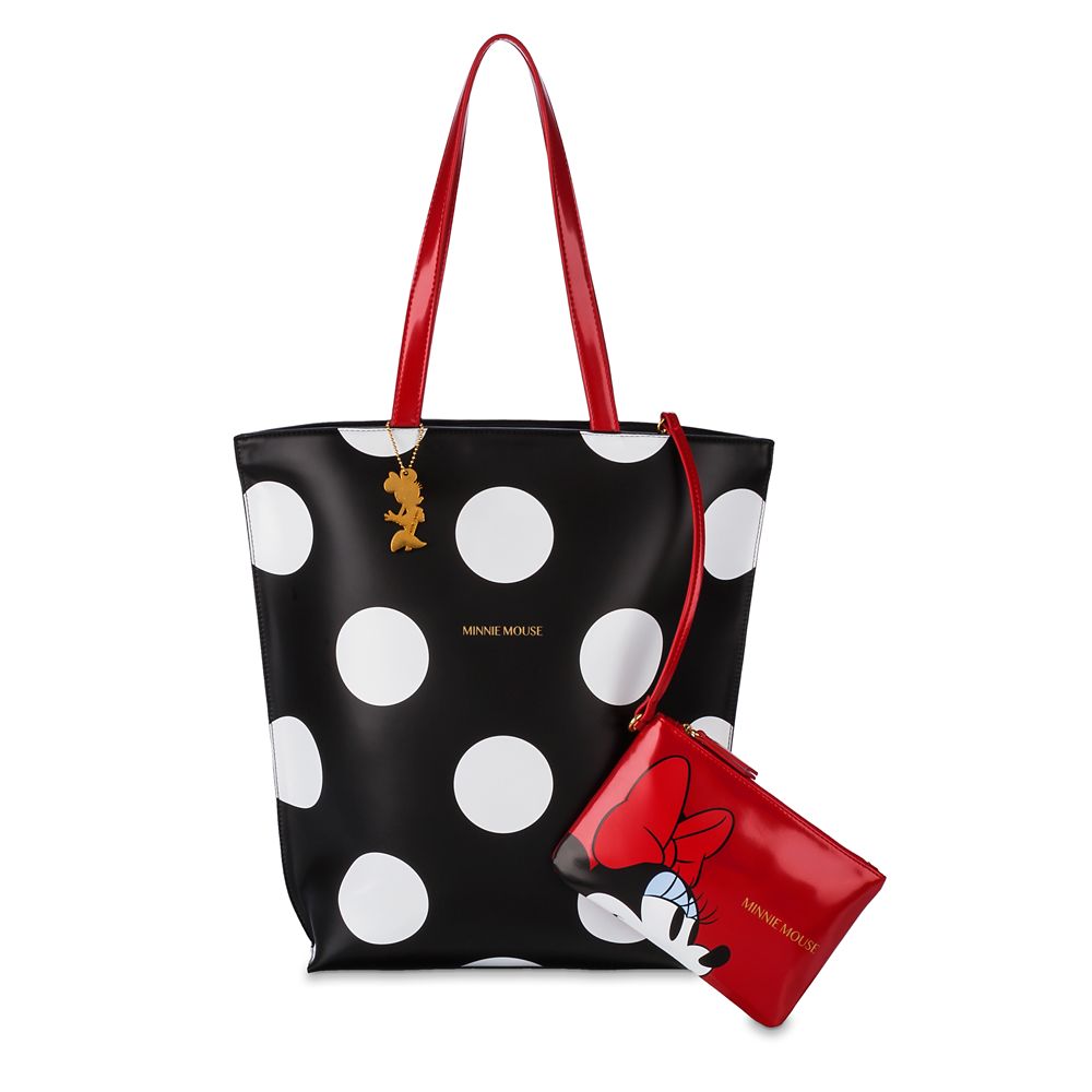 Minnie Mouse Polka Dot Tote Bag with Pouch