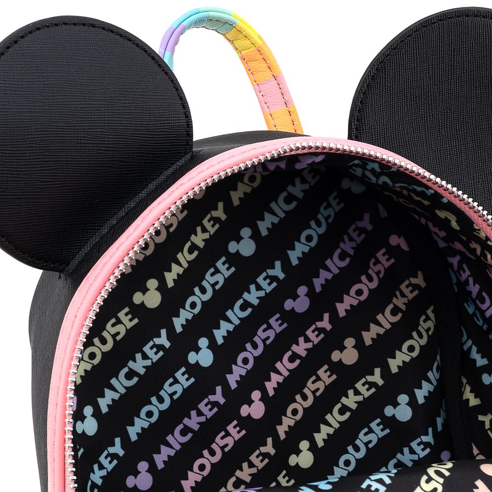 Mickey Mouse Pastel Stripe Mini Backpack by Loungefly