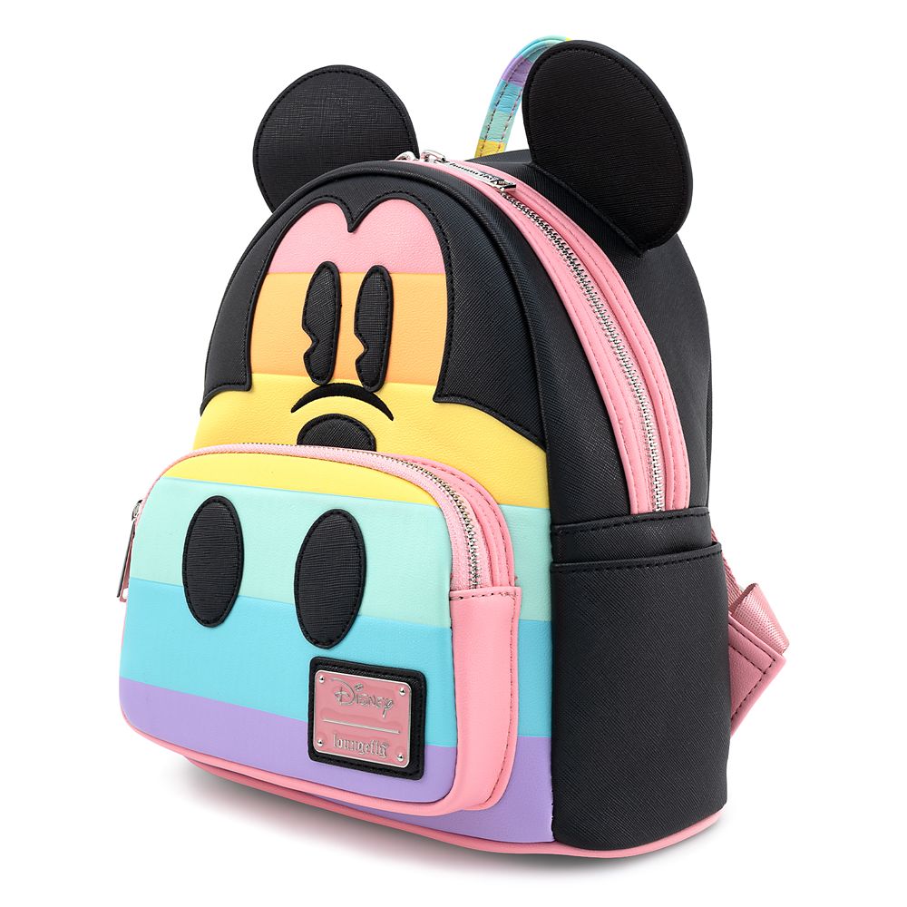 Mickey Mouse Pastel Stripe Mini Backpack by Loungefly