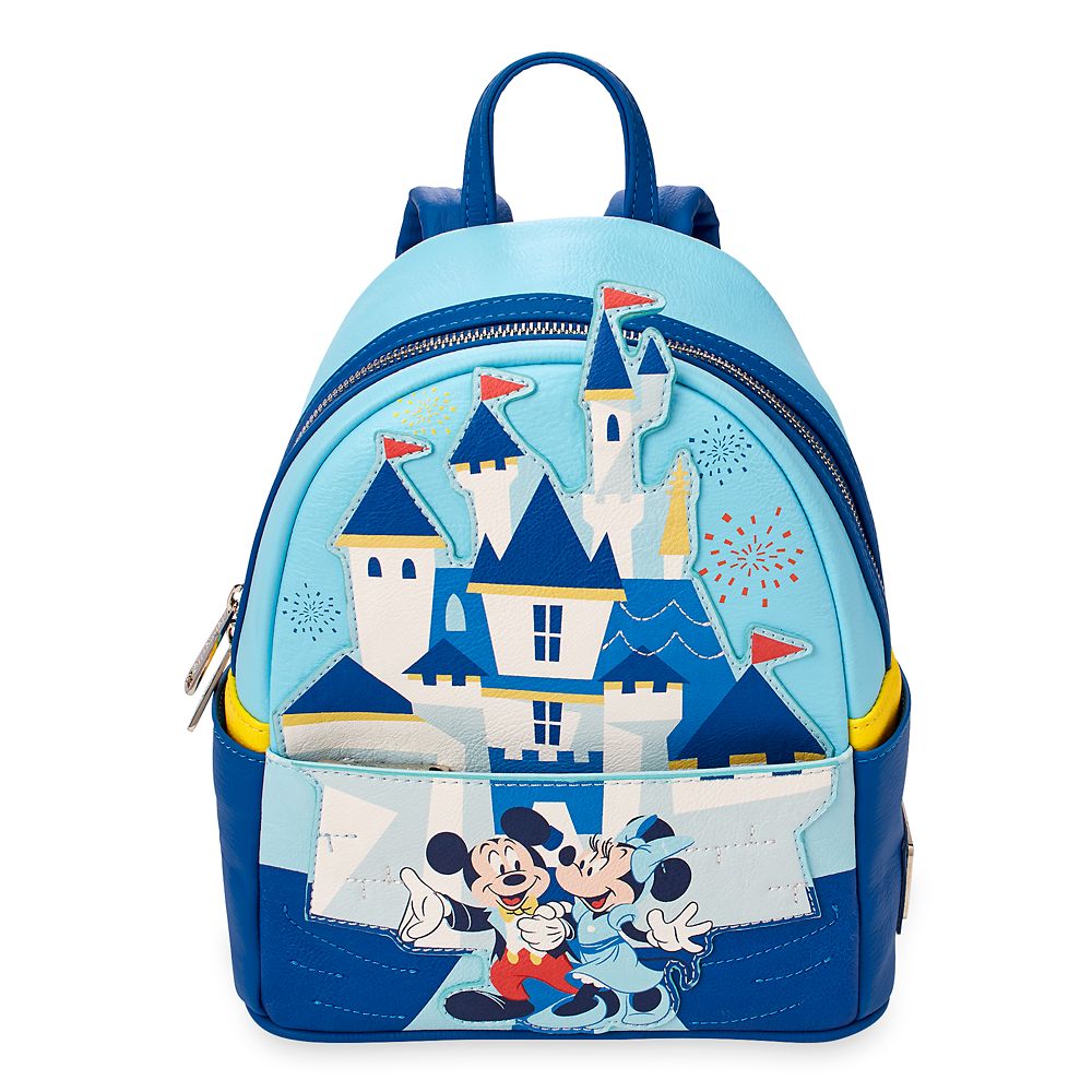 Loungefly Disney 65th Anniversary White 3D Disney Castle Sling to Mini Backpack