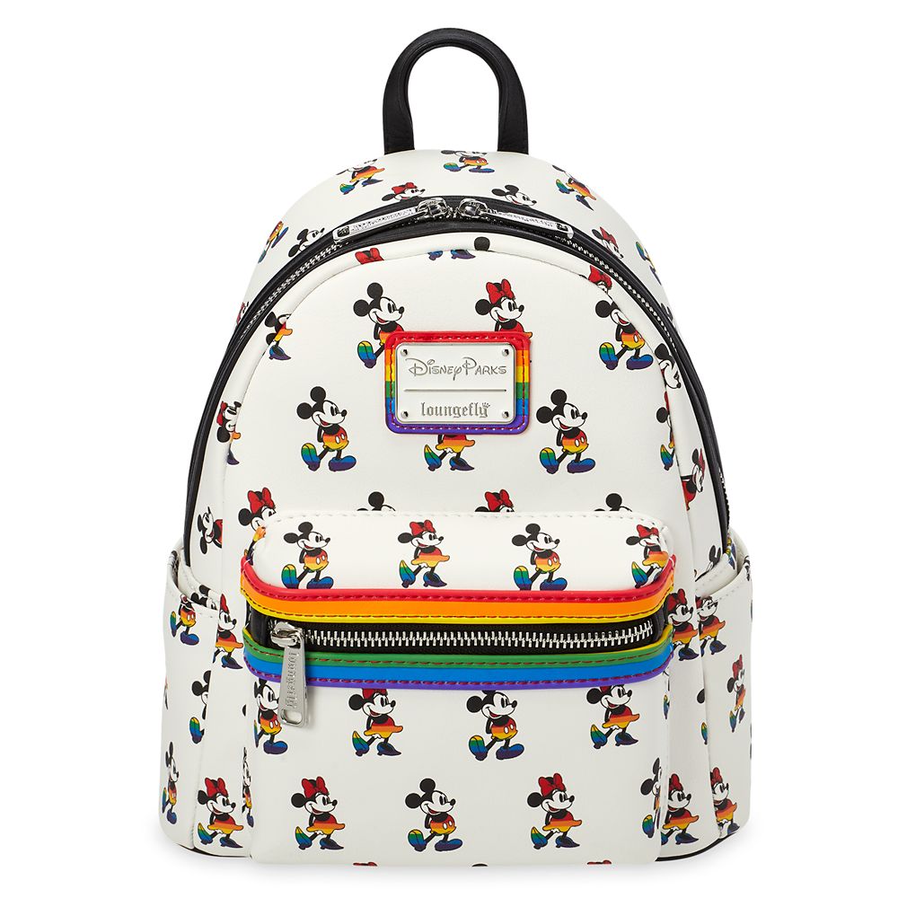 Mickey and Minnie Mouse Mini Loungefly Backpack – Rainbow Disney Collection