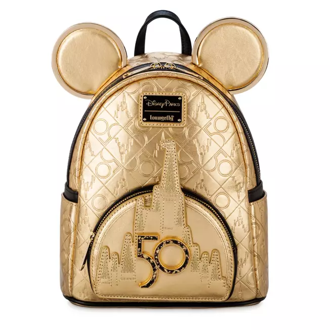 Leather Gold - Loungefly Mini Backpack - Disney World 50th Anniversary