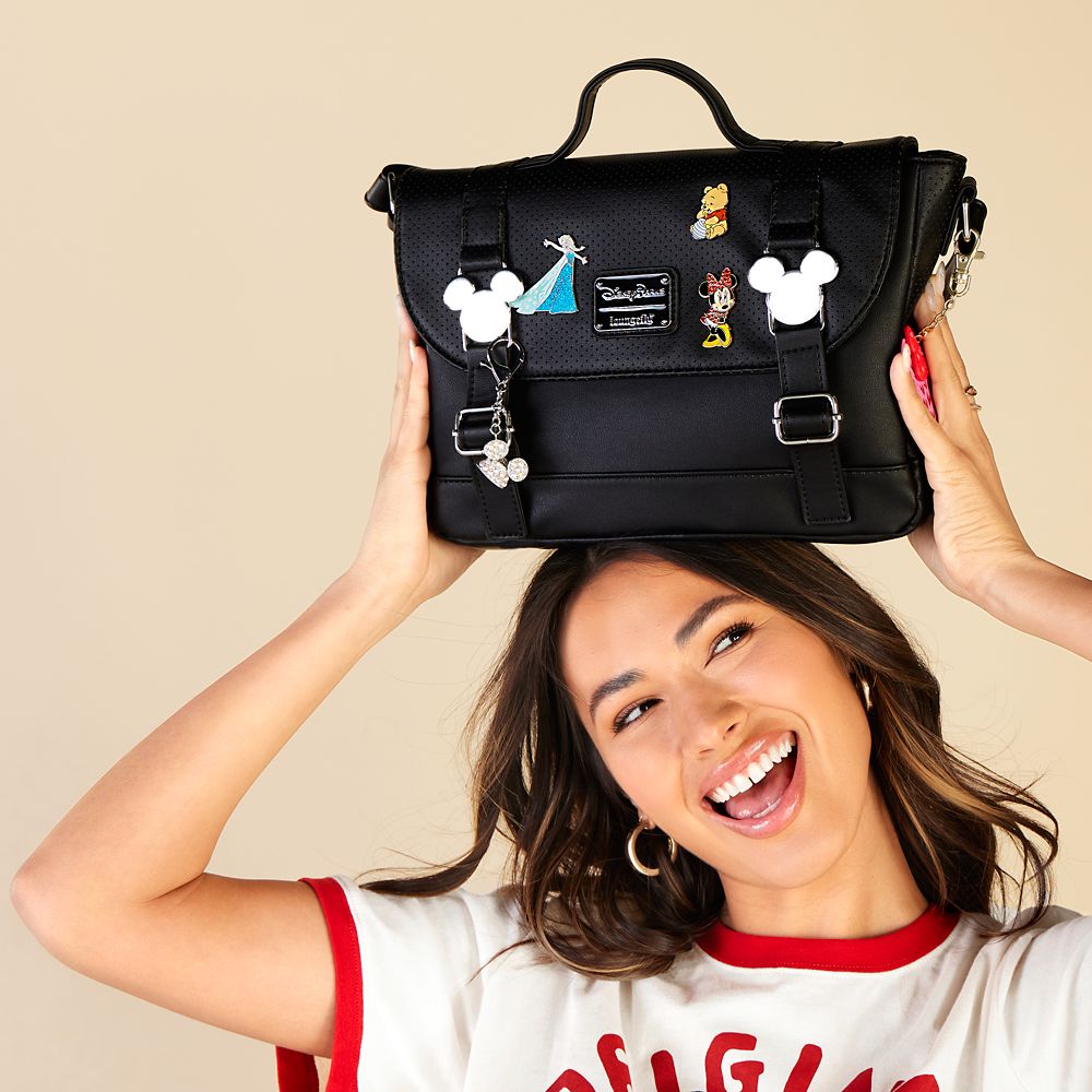 Mickey Mouse Faux Leather Loungefly Messenger Bag