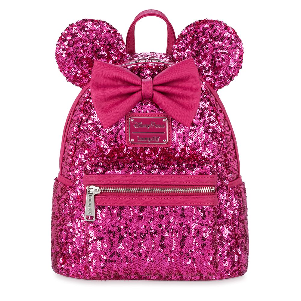 Minnie Mouse Sequin Loungefly Mini Backpack – Magenta is here now